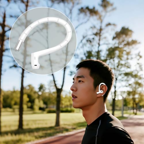 Ergonomic None Silicone Ear Enhancers Customized Shape Suitable for 4/3 Modern Earbuds Secure Exercise Ear Hooks Sports - color: White