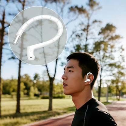 Ergonomic None Silicone Ear Enhancers Customized Shape Suitable for 4/3 Modern Earbuds Secure Exercise Ear Hooks Sports - color: White