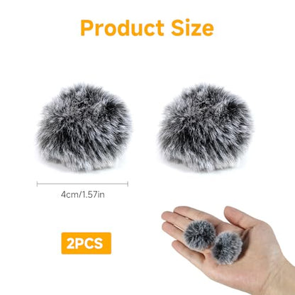 2PCS Wireless Microphone Deadcat Furry Cover for Hollyland M2, Microphone Windscreen,Blocks Wind Noise for Clear Audio,Ideal for Content Creators,Vloggers, Filmmakers & Musicians Recording Outdoors
