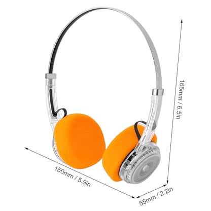 FTVOGUE Wireless Over Ear Headphones, Retro Extendable 6 0 Stereo Audio with Adjustable Ear Cups 20H Playtime Dual Device Pairing for Home Office ABS PC Sponge 1 Pack