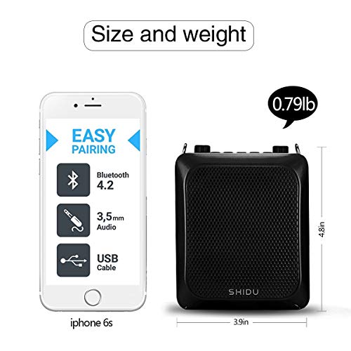 25W Portable Voice Amplifier with Wireless Headset Microphone | Bluetooth 5.3 Rechargeable PA Speaker with Recording, Reverb and Up to 12H Runtime for Teachers, Tour Guides and Presenters