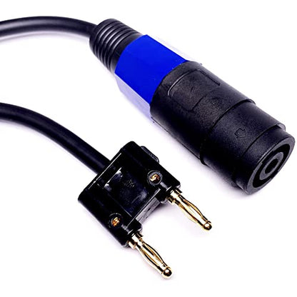 CNCESS Dual Banana Plug to Female Speakon Connector Adapter, 2-Pack | 12AWG, 6 in