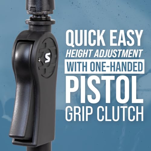 Shure by Gator Deluxe Tripod Mic Stand with Telescoping Boom and Pistol Grip One-Handed Clutch; (SH-TRIPODSTANDTBMDX) - style: Deluxe Clutch + Boom