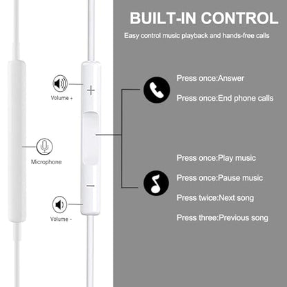 USB C Headphones with Microphone for iPhone 17 16 15 Pro Max,3 Pack | Type-C Wired Earbuds with Volume Control,Nosie Cancelling,Earphone for Galaxy S26 S25 S24, Pixel 10a 9