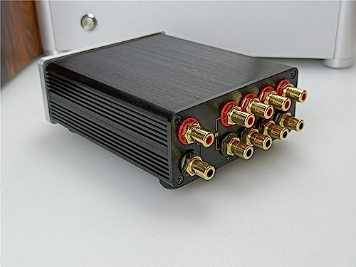 S2 4 Way RCA Audio Switch Stereo Switcher Selector Box | 4 IN 1 OUT Audio Signal Source input, Bi-Direction, no need power,plug and play,Sturdy aluminum case, Solid aluminum knob - color: 4-WAY RCA Switch(4 IN 1 OUT)-Upgrade version-silve