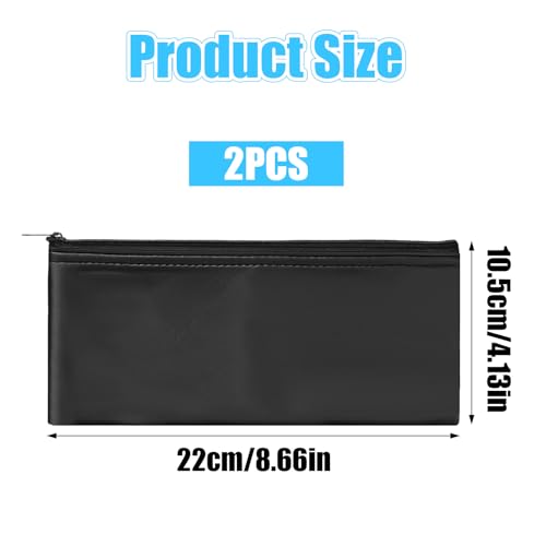 2 Pack Microphone Case, Microphone Bag Mic Case Black Zipper Pouch | PU Leather Zipper Storage Pouch for Wireless Travel Portable Shockproof Vocal Mic Protector Accessories 8.66 x 4.13 Inches - size: 8.66 x 4.13
