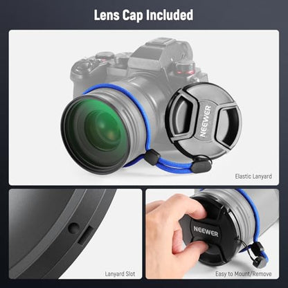 NEEWER 52mm MC UV Protection Filter with Lens Cap, Multi Resistant Nano Coatings/HD Optical Glass/Water Repellent/Scratch Resistant/Aluminum Alloy Ultra Slim Frame/Ultraviolet Filter - size: 52mm, style: UV w/Lens Cap