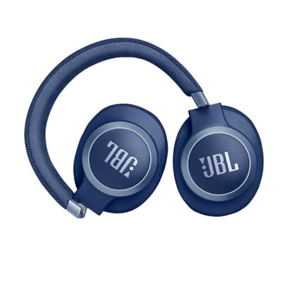 JBL Live 770NC - Wireless Over-Ear Headphones with True Adaptive Noise Cancelling with Smart Ambient, Up to 65 Hours of Battery Life, Comfort-fit Fabric Headband & Carrying Pouch (Blue) - color: Blue