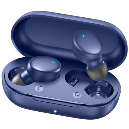 MOZOTER Mini Wireless Earbuds Bluetooth 5.3 in Ear Headphones Headsets | Light Weight,60Hrs Playtime Ear Buds with Charging Case,Smart Touch Control,Premium Sound with Deep Bass for Sport-Blue - color: Blue