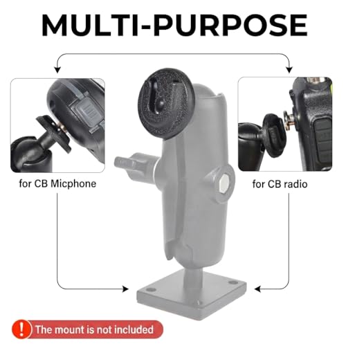 Universal Ham CB Radio Microphone Hanger, Round Knob Mic Holder Mount with 1inch(25mm) Ball Adapter for Motorola HLN9073B CDM1250 GM3688 GTX800 Kenwood TK768G TK868G TM471A Two Way Radio - style: 25mm Ball Adapter