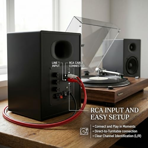 4-Inch Powered Bluetooth Bookshelf Speakers, Walnut - color: Black