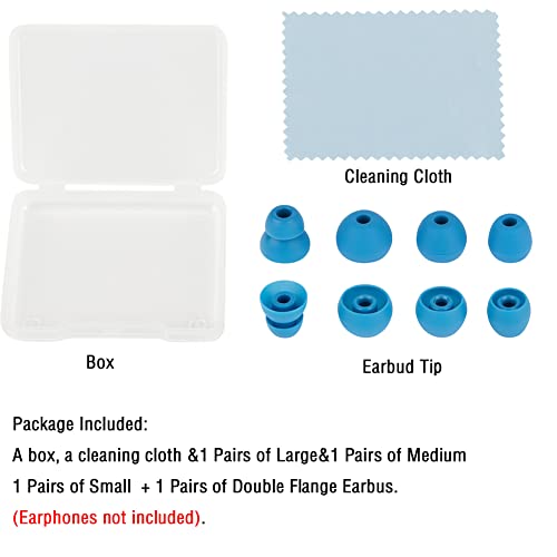 Replacement Eartips Silicone Ear Buds Tips Compatible with Powerbeats Pro Beats Wireless Earphone Headphones，4 Pairs（Blue） - color: Blue