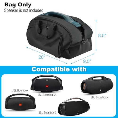 Travel Carrying Backpack for JBL Boombox 4/3/2, Carrier Storage Case with Shoulder Strap &Handle Strap, Portable Carry Bag Holder w Accessory Pocket