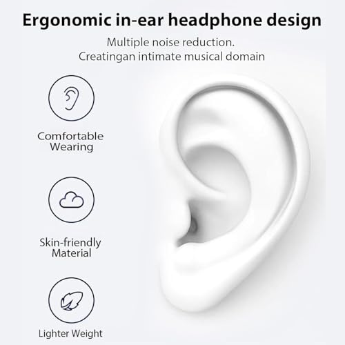 2 Packs Wired Earbuds with Microphone & Volume Control, in-Ear 3.5mm Jack Stereo Sound, Noise-Isolating Earphones for Music,Universal Compatibility for Most Devices, Black & White