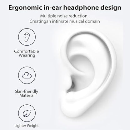 2 Packs Wired Earbuds with Microphone & Volume Control, in-Ear 3.5mm Jack Stereo Sound, Noise-Isolating Earphones for Music,Universal Compatibility for Most Devices, Black & White