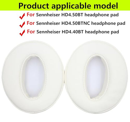 Replacement Ear Pads Compatible with Sennheiser HD4.50 White | for Sennheiser HD4.50BT/HD4.50BTNC/HD4.50SE/HD4.40/HD4.30G/HD4.20S/HD458BT/HD450/HD450BT/HD400S/HD350BT headphones - color: Milky White