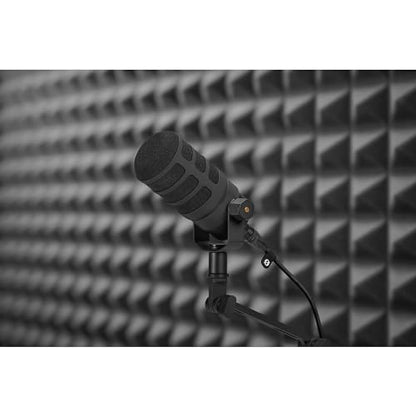 Rode PodMic Cardioid Dynamic Broadcast Microphone Bundle with WS14 High-Density Foam Pop Filter for PodMic — Cardioid XLR Studio Mic for Podcasting, Streaming, Voice Over, Broadcasting