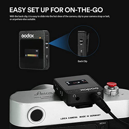 GODOX MoveLink II M1 Wireless Lavalier Microphone, Wireless Lavalier Mic Compatible DSLR Cameras, Camcorders, Smartphones for Vlog, Streaming, Podcasting, Interviewing, Video Producers