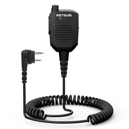 Retevis RT86 AI Noise Reduction Walkie Talkie Speaker Mic, 1 Pack | Kevlar Cable, IP54 Waterproof, for RT22/RT68/RT27/H777/RB26, Compatible with BAOFENG UV-5R/BF-F8HP/5RM, pxton Two Way Radio - style: With AI Noise Reduction