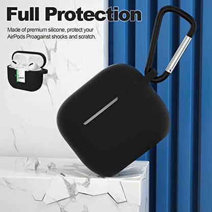 Compatible with AirPods 3 Case, Protective Silicone Cover for AirPods 3rd Generation Case 2021, Wireless Charging - Black - color: B-Black