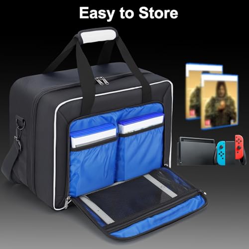 GDNasist Carrying Case Compatible with PS5/PS5 Pro/PS5 Slim, White - color: White