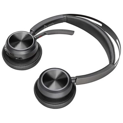 Poly - Voyager Focus 2 UC USB-A Headset (Plantronics) - Bluetooth Dual-Ear (Stereo) Headset with Boom Mic - USB-A PC/Mac Compatible - Active Noise Canceling - Works with Teams, Zoom (Certified) & More - style: Headset
