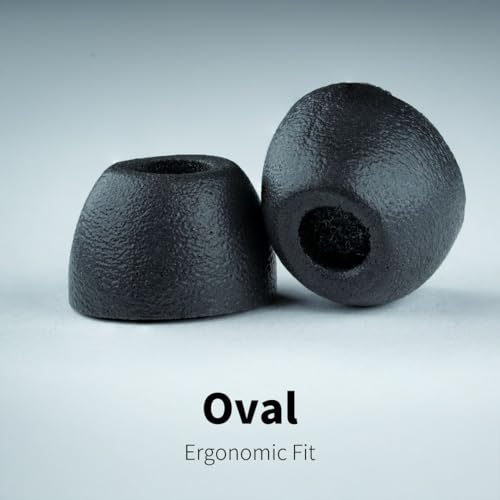 Comply 100 Core Series Memory Foam Replacement IEM Ear Tips, Oval, Black - size: Medium, style: Oval