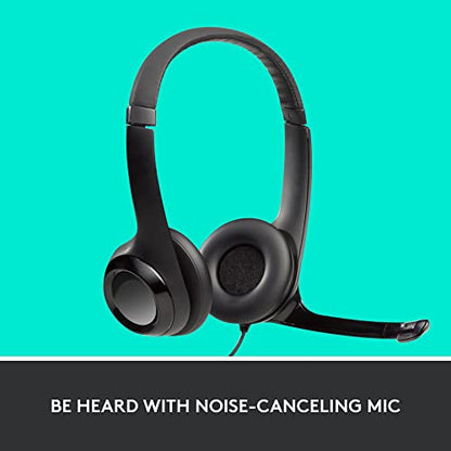 Logitech USB Headset H390 with Noise Cancelling Mic & C270 Desktop or Laptop Webcam, HD 720p Widescreen for Video Calling and Recording