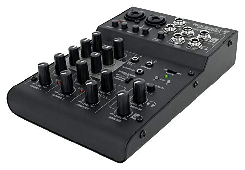 Rockville RockMix 4 4-Channel Pro Recording Mixer with USB Interface, EQ | Mic, Instrument Inputs, 48V Phantom Power, XLR 1/4" Combo Jacks, 16-Bit 48kHz USB Recording, Loopback, Mac PC