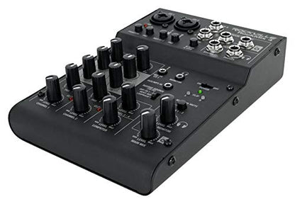 Rockville RockMix 4 4-Channel Pro Recording Mixer with USB Interface, EQ | Mic, Instrument Inputs, 48V Phantom Power, XLR 1/4" Combo Jacks, 16-Bit 48kHz USB Recording, Loopback, Mac PC