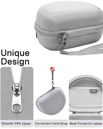 RAIACE Hard Storage Case Compatible with Skullcandy Crusher Over-Ear Headphones, for TOZO HT3 Headphones and More Foldable Headset, Travel Carrying Bag. (Case Only)-Gray - color: Gray