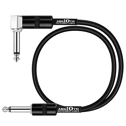 18 Inch Guitar Patch Cable 45 CM Straight to Angled | Performance Guitar Effect Pedal Cables Standards size Nickel Plated Plug - color: Straight-Angled, size: 18in