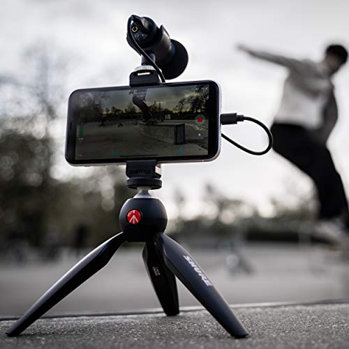 Shure MV88+ Video Kit - Digital Stereo Condenser Microphone for Apple and Android, with Manfrotto PIXI Tripod, Phone Clamp, Mount, iOS and USB-C Cables for Next-Level Connectivity (MV88+ Video KIT) - size: Compact, style: MV88+ Video Kit (Old Package)