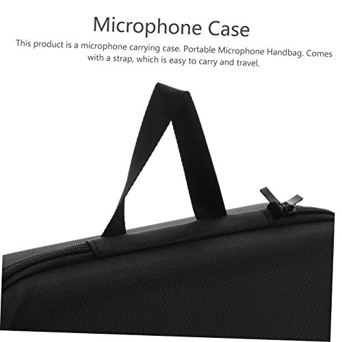 ibasenice Portable Microphone Case Durable Mic Storage Bag with Built Mesh Pocket for USB Cable and Accessories Lightweight Carrying Pouch Suitable for Microphones and Speakers