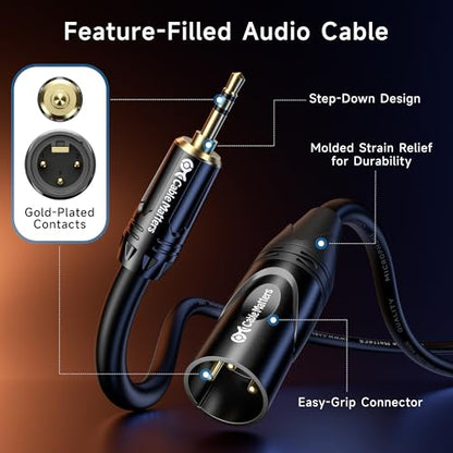 Cable Matters 3.5mm to XLR Cable, Male to Male, 3ft | XLR to 1/8 Inch Cable, Compatible with iPod, MP3 Player, Laptop, Voice Recorder, Not for Microphone Use, Black - size: 3 Feet
