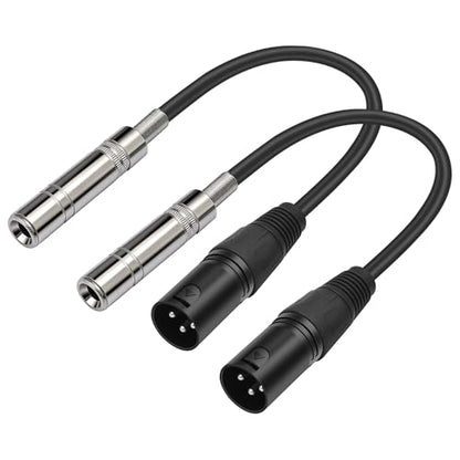 XLR Male to 1/4 inch 6.35MM Female Stereo Audio Cable 3PIN XLR Male to TRS Female Cable 1 FT(30cm) 2pcs - style: 3PIN XLR male to 6.35MM TRS Female Cable 1 FT(30cm)
