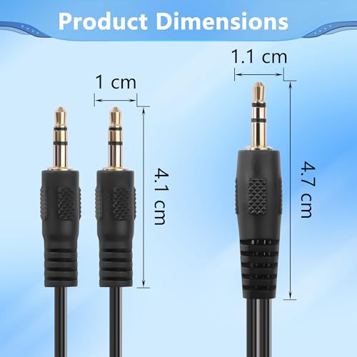CERRXIAN 3.5mm Male to 2 Male Spring Y Splitter Cable,Dual 3.5mm Coiled Cord,1/8" TRS 1 to 2 Audio Splitter Coiled Cable for Home,Phone,Headset,Speakers Etc