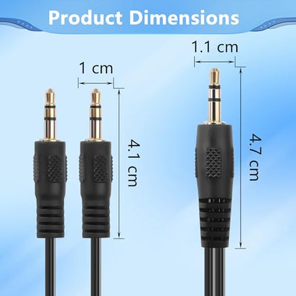 CERRXIAN 3.5mm Male to 2 Male Spring Y Splitter Cable,Dual 3.5mm Coiled Cord,1/8" TRS 1 to 2 Audio Splitter Coiled Cable for Home,Phone,Headset,Speakers Etc