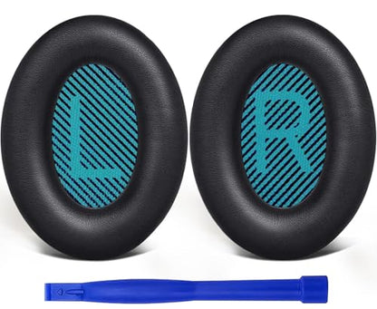 SoloWIT Earpads for Bose Headphones - Black&Blue - color: Black&Blue