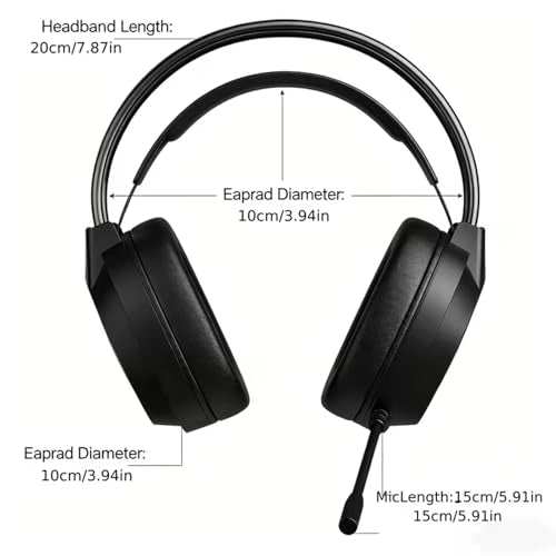 AOC Wired Gaming Headset with Mic, USB Gaming Headphone with Stereo Sound for PC/Laptop/PS4/PS5, 50mm Drivers RGB Corded Headphones for Game/Work/Music, ACG2500