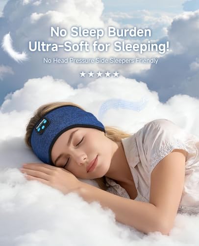 Perytong Sleep Headphones Bluetooth 5.4 Headband, Wireless Headphones Earbuds Earphones Sweatproof for Women Men Sports Workout Running Jogging Yoga Cool Gadgets Christmas Unique Gifts - color: HB NavyBlue