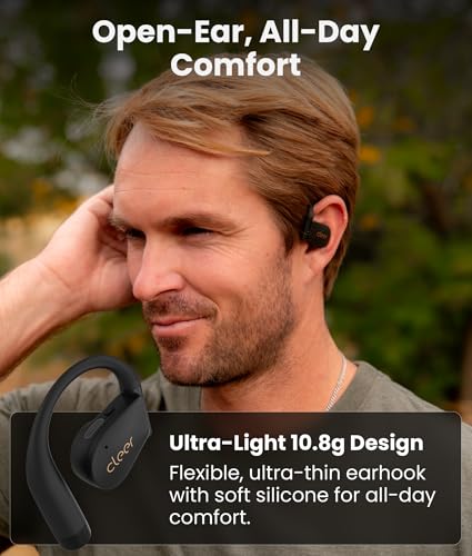 Cleer ARC 4 Plus Open Ear Earbuds with Dolby Audio,Black | True wireless Bluetooth with head tracking, IPX7 waterproof earhook,34H playtime, custom EQ,for sports, running & workout - color: Black