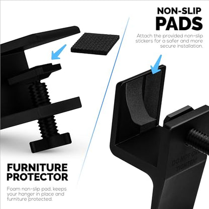 BRAINWAVZ [EOL] Hoist - Headphone Hanger Stand with Adjustable Clamp, Screws On to Desks & Shelves, No Mess, Space Saving Headset Holder, Easy to Install - Black [EOL]