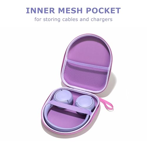 Ginsco Universal Headphone Case Compatible with JBL Tune 510BT 720BT, Sony WH-CH 720N/WH-CH520, with Sony/JBL/Soundcore Q20i Q30/BERIBES/TOZO/KVIDIO etc Wireless Headphones Purple - color: Purple