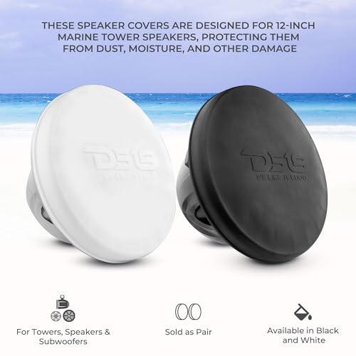 DS18 Hydro CS-12/WH 12" Silicone Marine Speaker Cover - Sun, Water, Dust Protection - Special Edition (Pair) - color: White, size: 12 Inches