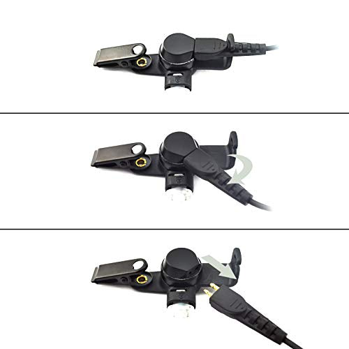 PROMAXPOWER [10-Pack] 1-Wire FBI Style Clear Acoustic Tube Earpiece with PTT Button Mic Compatible with Motorola Two-Way Radios XPR3000, XPR3300e, XPR3500, XPR3500e, DEP550, MTP3100 - size: 10-Pack