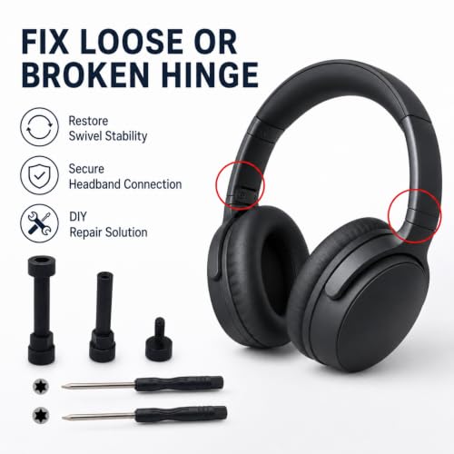 Hinge Screws Replacement for Bose QuietComfort 35 II, QC35, QC45, QC45 SE, QC25 Headphones - Fix Loose Broken Headband Swivel with Tools, 2-Pack