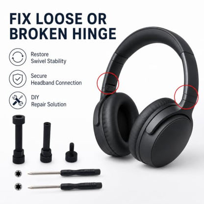 Hinge Screws Replacement for Bose QuietComfort 35 II, QC35, QC45, QC45 SE, QC25 Headphones - Fix Loose Broken Headband Swivel with Tools, 2-Pack