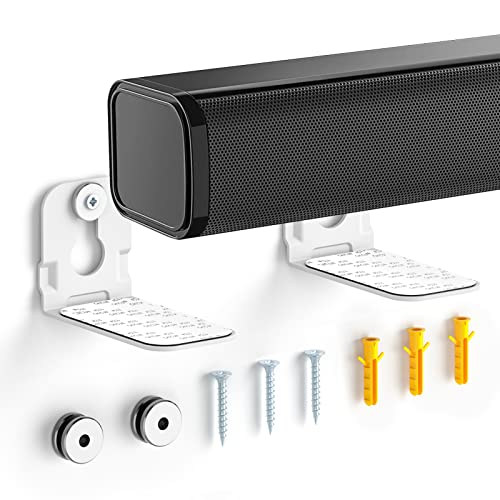 notiela Universal Soundbar Mount Wall Mount Shelf for Samsung, Onn, Sony, JBL, Vizio, Nakamichi, LG, Roku and Most of Sound Bars Mount Mounting Bracket Under TV, White - color: White, size: One Pack