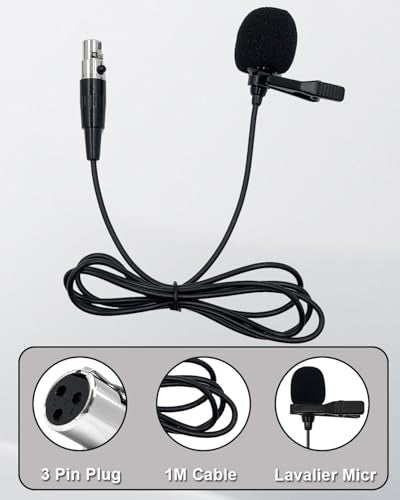Lavalier Lapel Microphone Compatible with AKG Wireless Transmitter Unidirectional Condenser Mic (Mini XLR 3 Pin TA3F Plug only for AKG) - size: Mini XLR 3 Pin TA3F Plug (AKG)